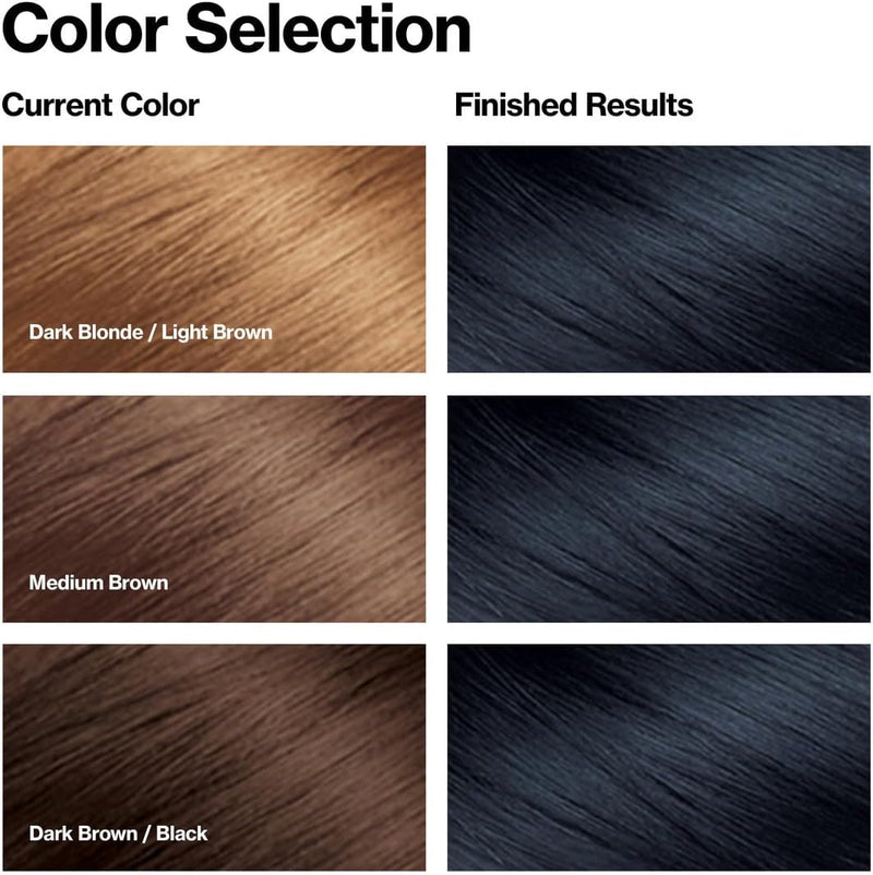 Revlon Colorsilk Beautiful 3D 12 Natural Blue Black Color with Keratin, 12 pack