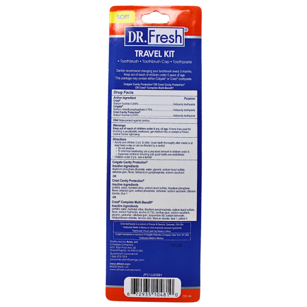 Dr Fresh 3ct T/B & T/P Travel Kit/12x3