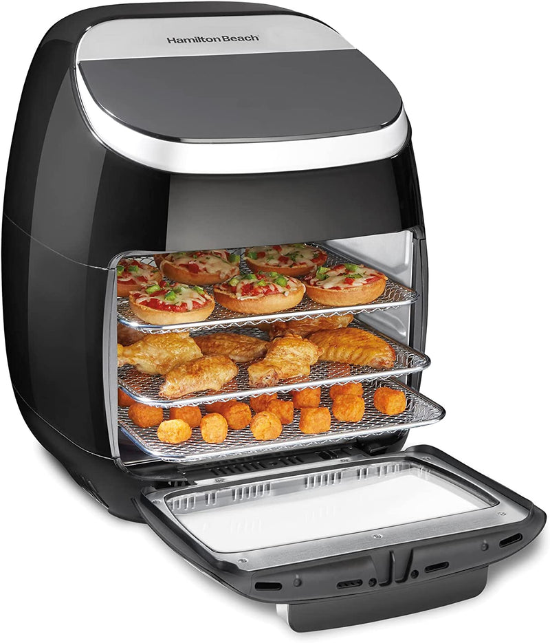 Hamilton Beach 11.6 QT Digital Air Fryer Oven with Rotisserie, 8 Pre-Set Functions including Dehydrator, Roaster & Toaster, 1700W, Black (35073)