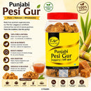 PK Punjabi Pesi Gur (Jaggery) 1 kg – Traditional Unrefined Cane Sugar | Natural Sweetener | Authentic Punjabi Gur