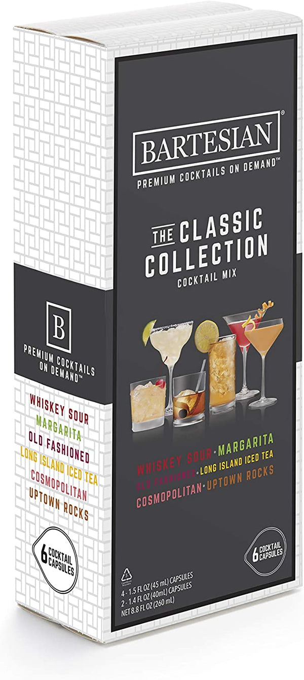 Bartesian The Classic Collection Cocktail Mixer Capsules, Variety Pack of 6 Cocktail Capsules, for Bartesian Premium Cocktail Maker (55350)