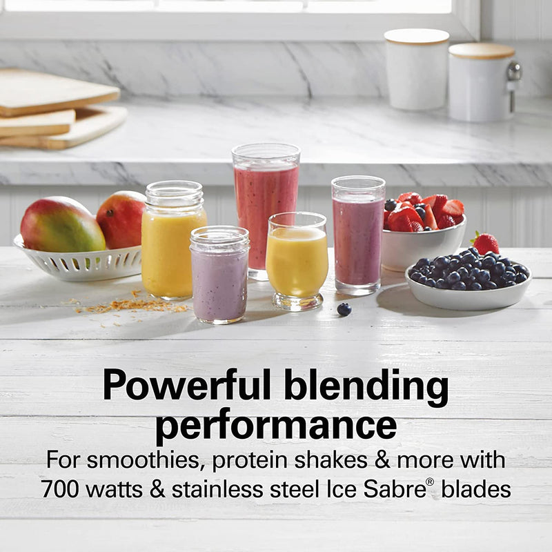 Hamilton Beach 58148 Blender to Puree - Crush Ice and Make Shakes and Smoothies - 40 Oz Glass Jar - 12 Functions - Black and Stainless, 8.66 x 6.5 x 14.69 inches