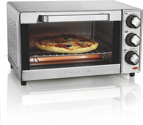 Hamilton Beach Countertop Toaster Oven & Pizza Maker Large 4-Slice Capacity, Stainless Steel (31401C)