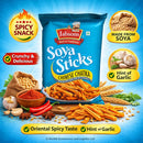 Jabsons Soya Sticks Chinese Chatka – Spicy Crunchy Soya Snack with Garlic Flavor | Protein-Rich Namkeen | Ready-to-Eat Savory Snack (180 G)