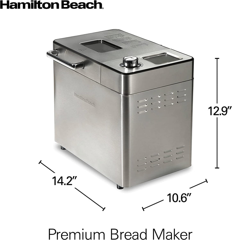 Hamilton Beach 29890 Premium Bread Makers, 2 lbs, Stainless Steel