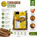 Punjab King Cinnamon Sticks 150g – Whole Dalchini (Ceylon Cassia) Spices | Aromatic Premium Cinnamon for Cooking, Baking & Tea