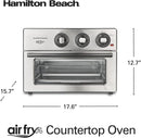 Hamilton Beach Air Fryer Countertop Toaster Oven, Includes Bake, Broil, and Toast, Fits 12” Pizza, 1800 Watts, 6 Cooking Modes, Stainless Steel (31225C)