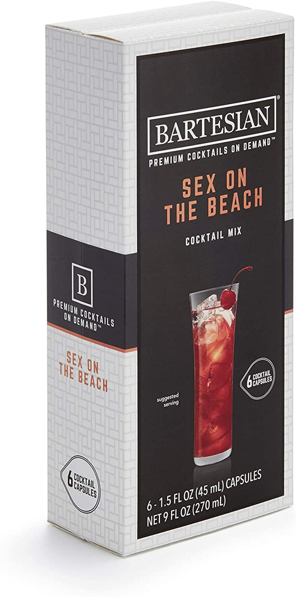 Bartesian Sex on The Beach Cocktail Mixer Capsules, Pack of 6 Cocktail Capsules, for Bartesian Premium Cocktail Maker (55355)