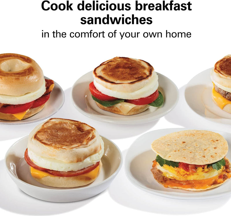 Hamilton Beach Dual Breakfast Sandwich Maker With Timer, Silver (25490C)