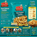 Jabsons Kaju Badam Lachha (Falhari) 160g – Cashew Almond Potato Stick Snack | Rock Salt Namkeen | Pack of 24