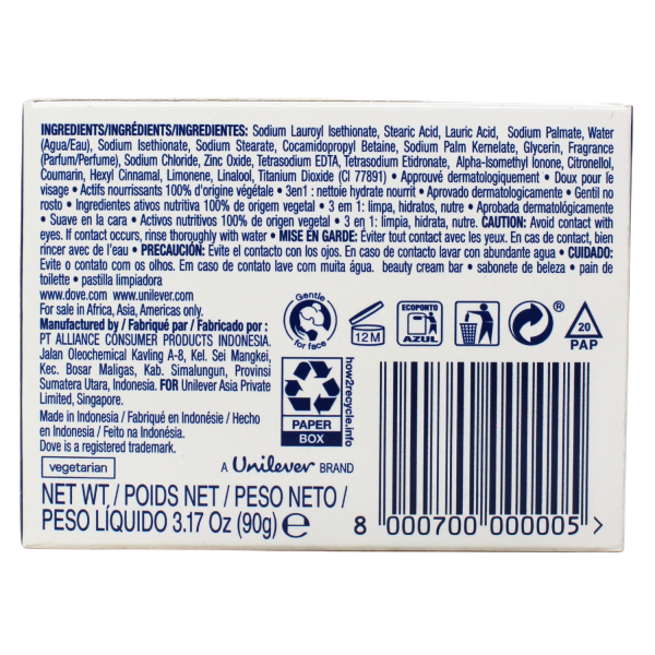 DOVE BAR SOAP 100G WHITE ORIGINAL (B)/48 ()