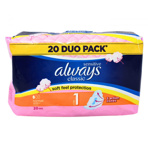 ALWAYS CLASSIC 20CT SENSITIVE NORMAL/8 ()