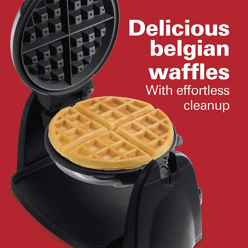 Hamilton Beach Flip Belgian Waffle Maker with Non-Stick Removable Plates, Browning Control, Drip Tray, Stainless Steel (26030C)