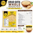 Punjab King Urad Gota Whole (Skinless Black Gram) – Whole White Urad Dal, Premium Matpe Beans Without Skin, Protein-Rich Indian Lentils, 1.4 kg