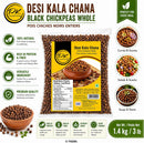 Punjab King Desi Kala Chana 1.4kg (3lb) – Whole Black Chickpeas | High Protein & Fiber Indian Pulses for Curry, Chaat & Healthy Meals