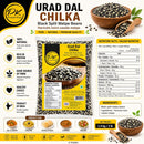 Punjab King Urad Dal Chilka – Split Black Gram with Skin, Black Split Matpe Beans, Protein-Rich Indian Lentils for Cooking, 1.4 kg