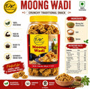 Punjab King Moong Wadi Jar 600g – Sun-Dried Moong Dal Nuggets | Traditional Indian Cooking Ingredient