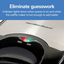 Hamilton Beach 26020C 4-Slice Belgian Waffle Maker, Black and Stainless Steel