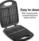 Hamilton Beach 26020C 4-Slice Belgian Waffle Maker, Black and Stainless Steel