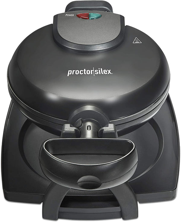 Proctor Silex 26090PS Flip Belgian Waffle Maker, Black, Nonstick Plates, 1 waffle capacity