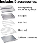 Hamilton Beach Quantum Fast Air Fryer Countertop Toaster Oven with Large Capacity, Fits 6 Slices or 12” Pizza, 5 Functions for Convection, Bake, Broil, Stainless Steel (31350)