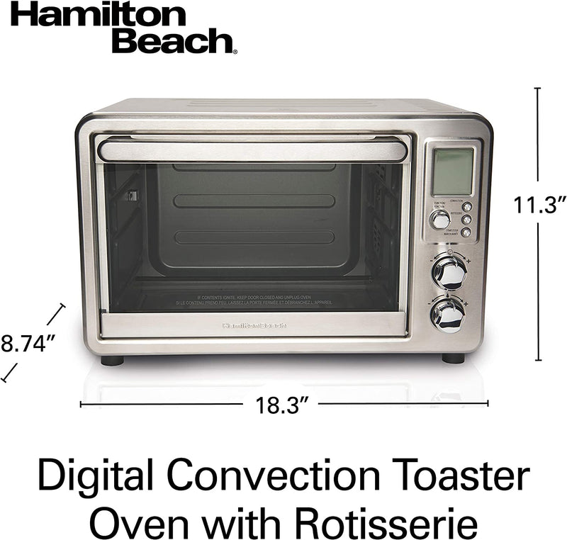 Hamilton Beach Digital Air Fryer Toaster Oven 6 Slice Capacity Black with  Stainless Steel Accents & Reviews