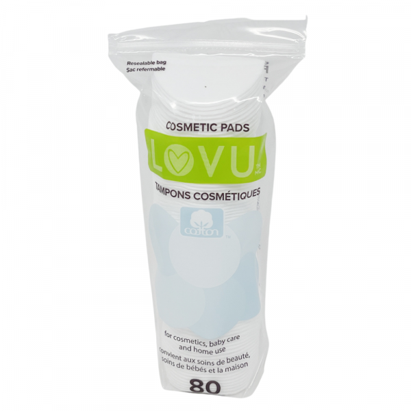 LOVU COSMETIC PADS 80CT RESEALABLE BAG (B) /24 ()