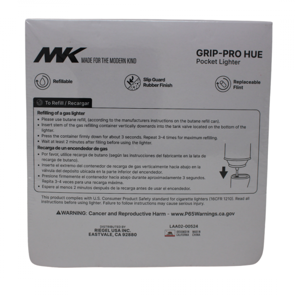 MK FLINT GRIP-PRO HUE REFILLABLE LIGHTER/50X10 ()