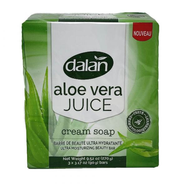 Dalan Cream Bar Soap 3pk X 90g Aloe Vera Juice/24