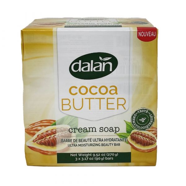 Dalan Cream Bar Soap 3ct X 90g Cocoa Butter/24