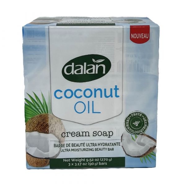 Dalan Cream Bar Soap 3pk X 90g Coconut Oil/24