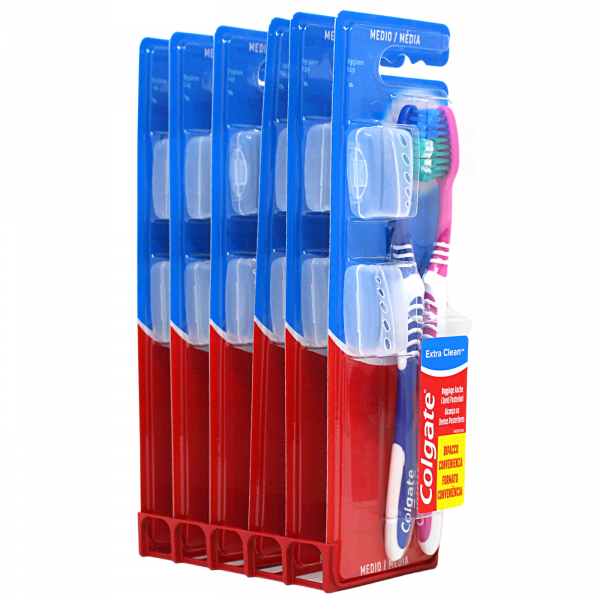 COLGATE T/B MEDIUM 2CT + HYGIENE CAP(IT)/12 ()