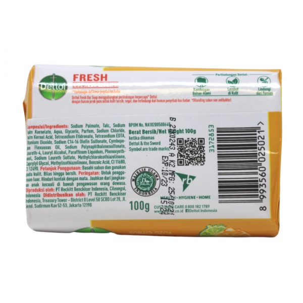 Dettol Bar Soap 100g Fresh/144