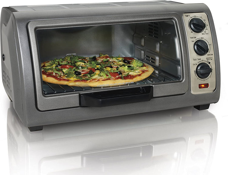 Hamilton Beach 31126D 6 Slice Easy Reach Convection Toaster Oven, Gray