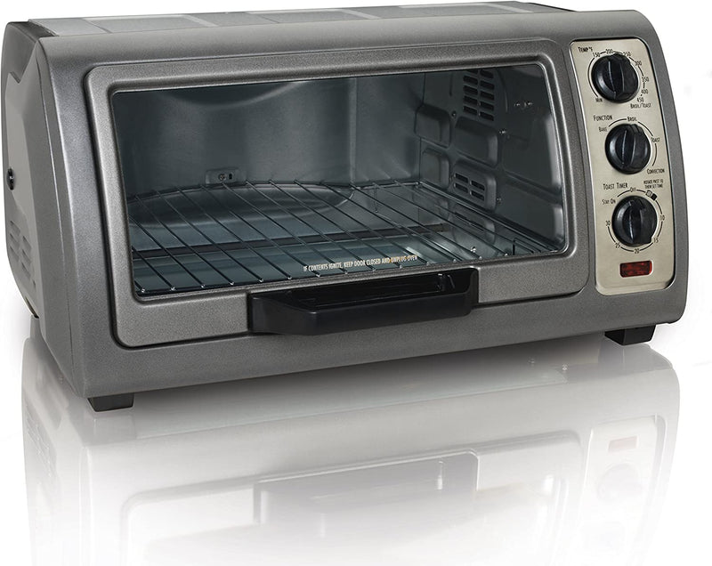 Hamilton Beach 31126D 6 Slice Easy Reach Convection Toaster Oven, Gray