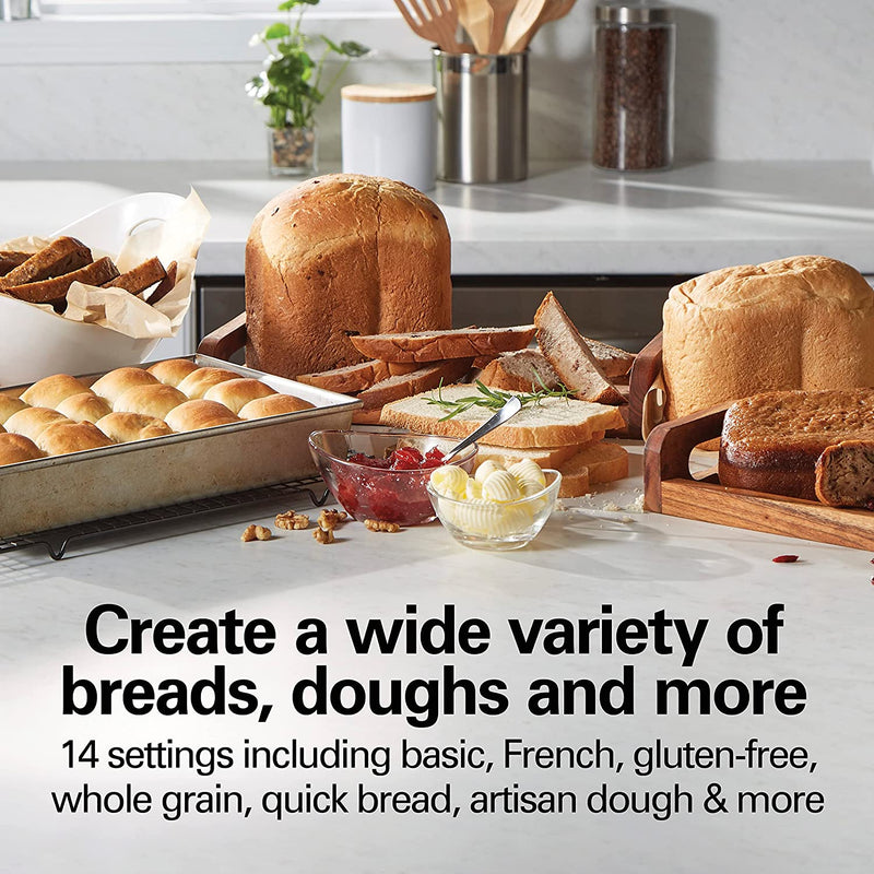 Hamilton Beach Artisan Dough & Bread Maker, 14 Settings, Stainless Steel, 29985