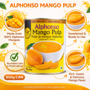 Punjab King Alphonso Mango Pulp 850g (Sweetened) – Premium Kesar Mango Puree, Ready-to-Eat Fruit Pulp for Desserts, Drinks & Cooking