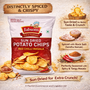 Jabsons Sun-Dried Potato Chips 110g – Red Chilli Masala | Made with Rock Salt (Sendha Namak) | Crunchy Spicy Chips | Tea-Time Snack