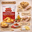 Jabsons Sun-Dried Potato Chips 110g – Red Chilli Masala | Made with Rock Salt (Sendha Namak) | Crunchy Spicy Chips | Tea-Time Snack