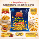Jabsons Kabuli Chana with Whole Garlic | Roasted Chickpeas Snack | High Protein Healthy Namkeen | Crunchy Garlic Flavoured Diet Snack | Tea Time & Weight Loss Snack | Ready to Eat (Party Snacks)