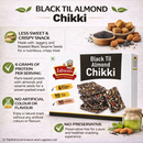 Jabsons Black Til Almond Chikki 270g – High Protein Sesame Almond Brittle | Healthy Traditional Indian Sweet | No Artificial Colour or Preservatives