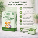 Simply Green Compostable Pet Poop Bags 150 Count (3 x 12 Rolls) – Eco-Friendly Dog Waste Bags, Leak-Proof, Unscented, Biodegradable Pet Waste Bags