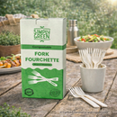 Simply Green Compostable Forks 30 Count – Eco-Friendly Disposable Forks, Heavy Duty Biodegradable Cutlery, Plastic-Free Tableware for Parties & Takeaway