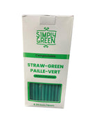 Simply Green Compostable Drinking Straws 8.25 Inch (8mm) – Eco-Friendly Corn-Based Bioplastic, BPA Free, Food Safe Disposable Straws – Green | 100 Pieces