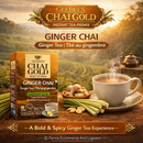 Geebees Chai Gold Ginger Chai Instant Tea Premix, Sweetened, 260g (9 oz), 10 Sachets, Authentic Indian Adrak Tea, Quick & Easy Ready Mix