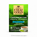 Geebees Chai Gold Cardamom Chai Instant Tea Premix, Unsweetened, 150g (5 oz), 10 Sachets, Authentic Indian Elaichi Tea, No Sugar, Quick & Easy Ready Mix