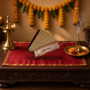 Hanuman Chalisa Premium Edition – Hindi Palm Leaf Style Book with Gift Box – shown in a home pooja room