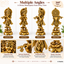 Lord Krishna statue with lotus base and halo - view 5 of 5