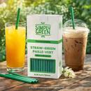 Simply Green Compostable Drinking Straws 8.25 Inch (8mm) – Eco-Friendly Corn-Based Bioplastic, BPA Free, Food Safe Disposable Straws – Green | 100 Pieces