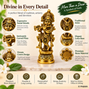 Vastu Shri Krishna Small Brass Idol for Prosperity and Harmony, 3 Inch
